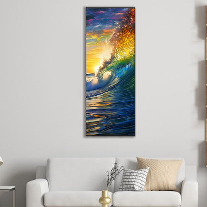 Sunset Ocean Waves - Full Square Drill Diamond Painting 30*90CM