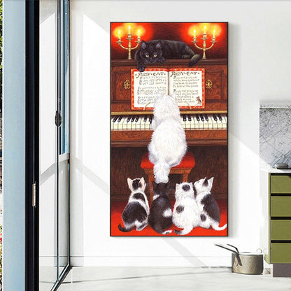 The Pianist And His Loyal Audience - Full Round Drill Diamond Painting 40*70CM