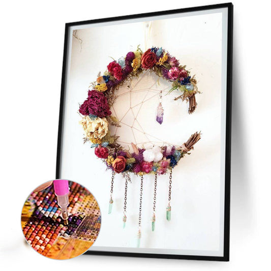 Dream Catcher With Flowers - Full Round Drill Diamond Painting 30*40CM