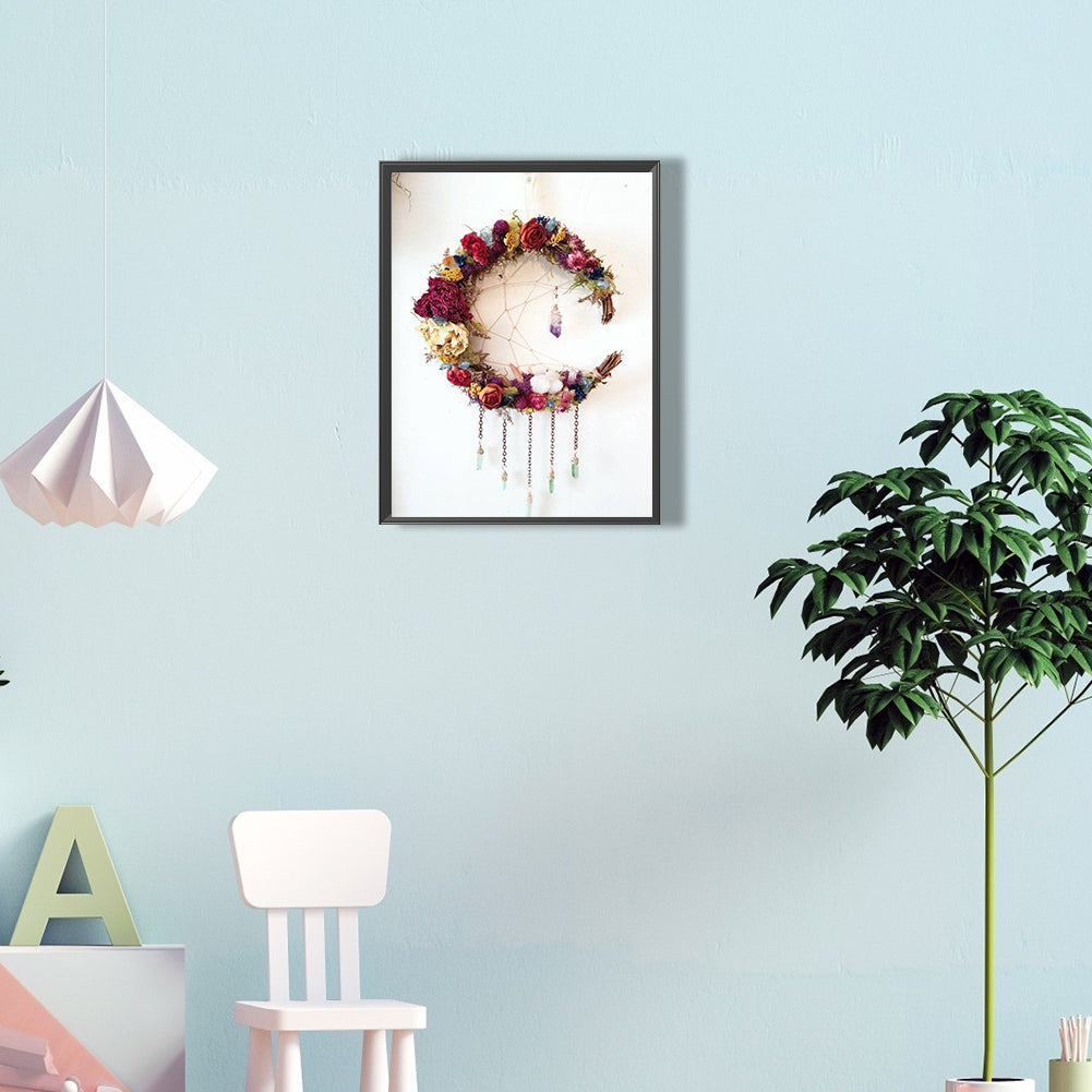 Dream Catcher With Flowers - Full Round Drill Diamond Painting 30*40CM