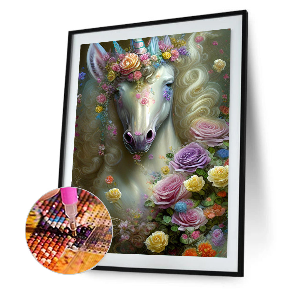 Flower Fairy Horse - Full Round Drill Diamond Painting 30*40CM