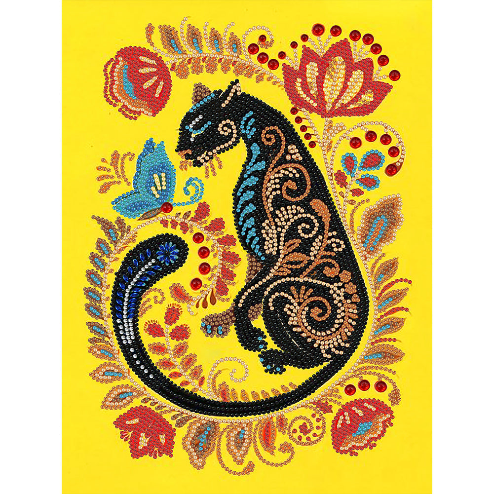 Elegant Panther - Special Shaped Drill Diamond Painting 30*40CM