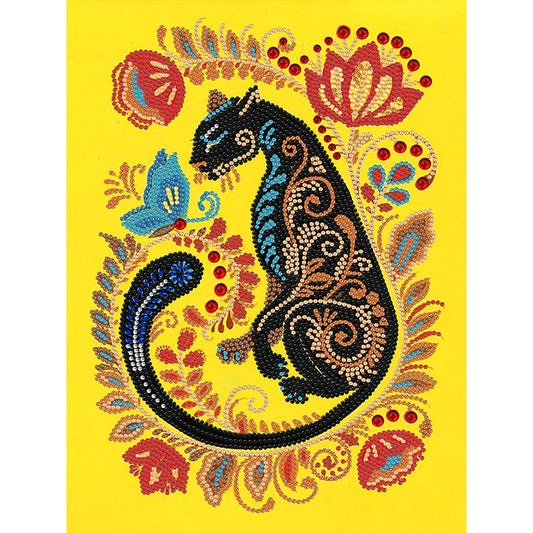 Elegant Panther - Special Shaped Drill Diamond Painting 30*40CM