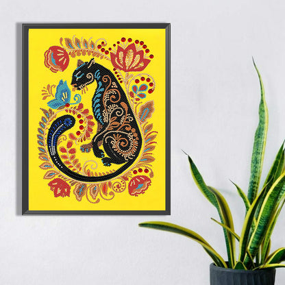 Elegant Panther - Special Shaped Drill Diamond Painting 30*40CM