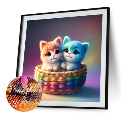 Rainbow Colored Kitten - Full Round Drill Diamond Painting 30*30CM