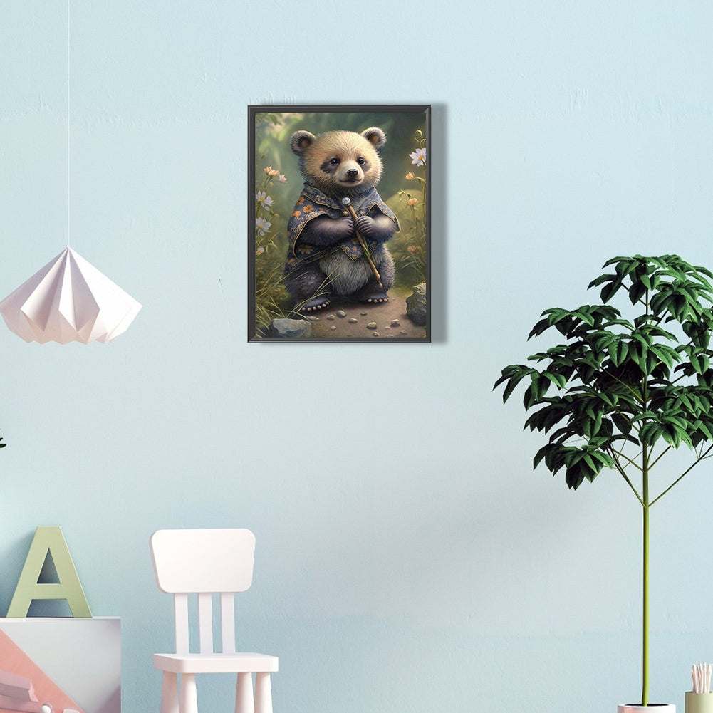 Black Bear Learning Magic 30*40Ccm(canvas) full round drill diamond painting