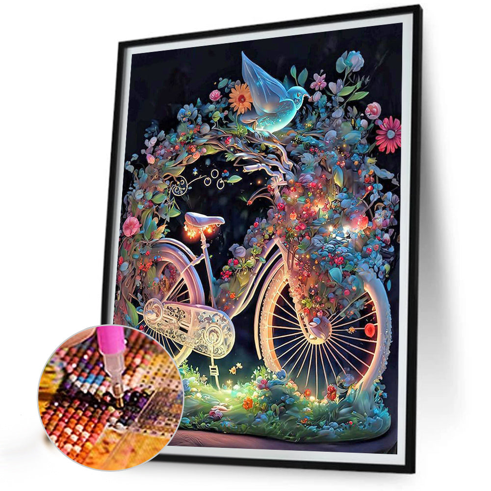 Bicycles Decorated With Magic 30*40Ccm(canvas) full round drill diamond painting