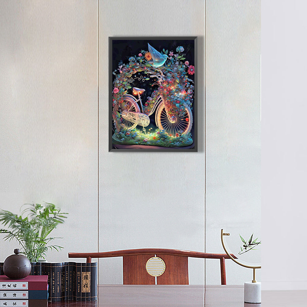 Bicycles Decorated With Magic 30*40Ccm(canvas) full round drill diamond painting
