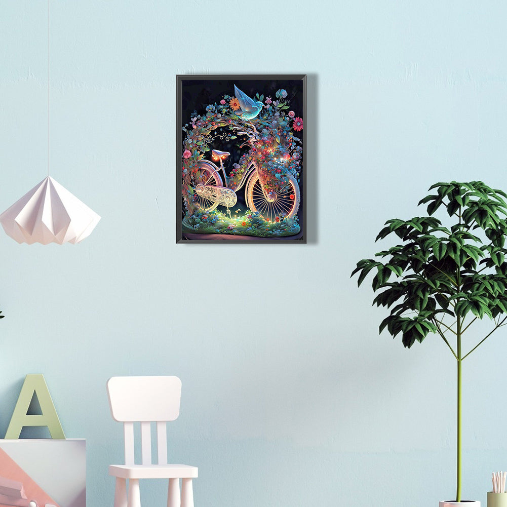 Bicycles Decorated With Magic 30*40Ccm(canvas) full round drill diamond painting