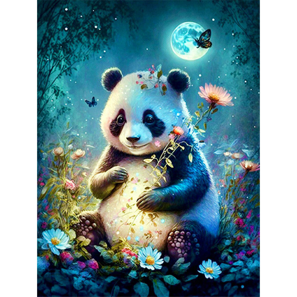 Moonlight Panda - Full Round Drill Diamond Painting 30*40CM