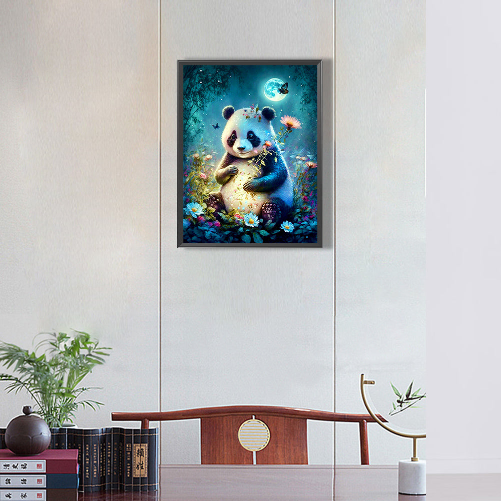 Moonlight Panda - Full Round Drill Diamond Painting 30*40CM
