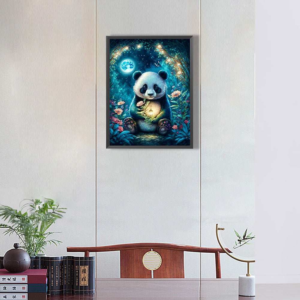 Moonlight Panda - Full Round Drill Diamond Painting 30*40CM