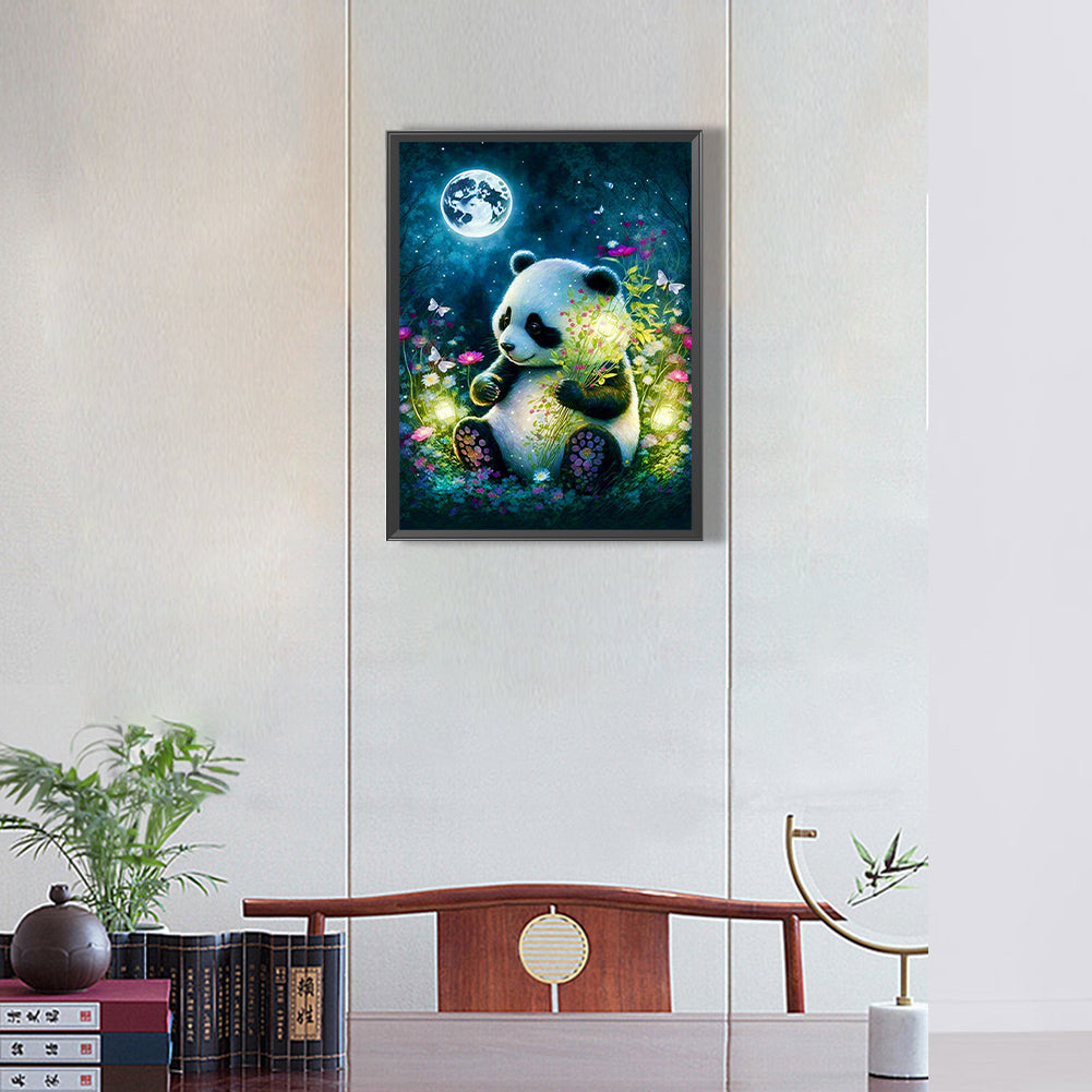 Moonlight Panda - Full Round Drill Diamond Painting 30*40CM