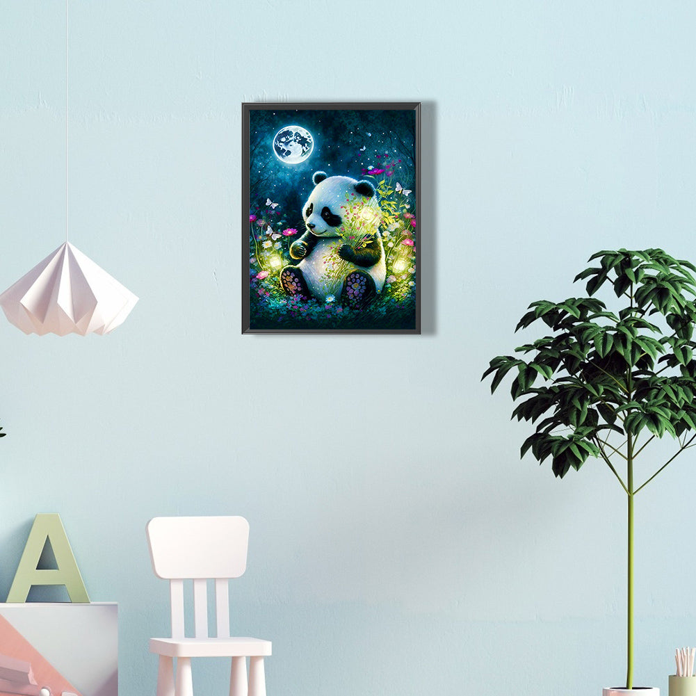 Moonlight Panda - Full Round Drill Diamond Painting 30*40CM