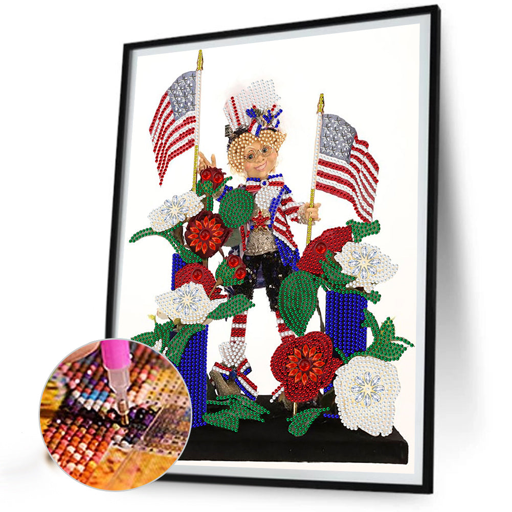 Independence Day Elf - Special Shaped Drill Diamond Painting 30*40CM