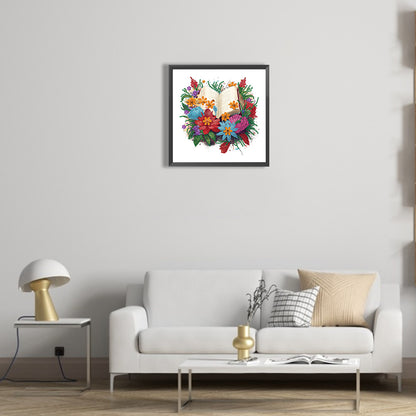 Art Flower Book - Special Shaped Drill Diamond Painting 30*30CM