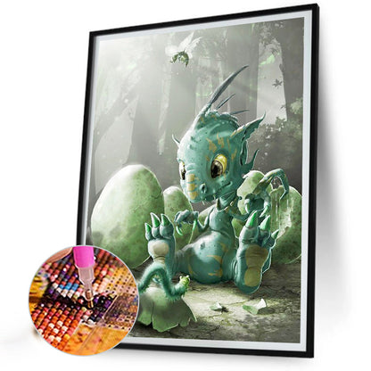 Small Dinosaur - Full Round Drill Diamond Painting 30*40CM