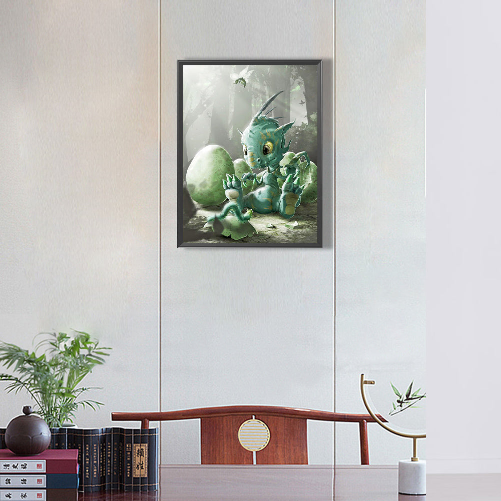 Small Dinosaur - Full Round Drill Diamond Painting 30*40CM