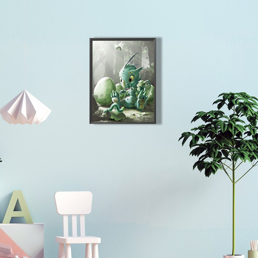 Small Dinosaur - Full Round Drill Diamond Painting 30*40CM