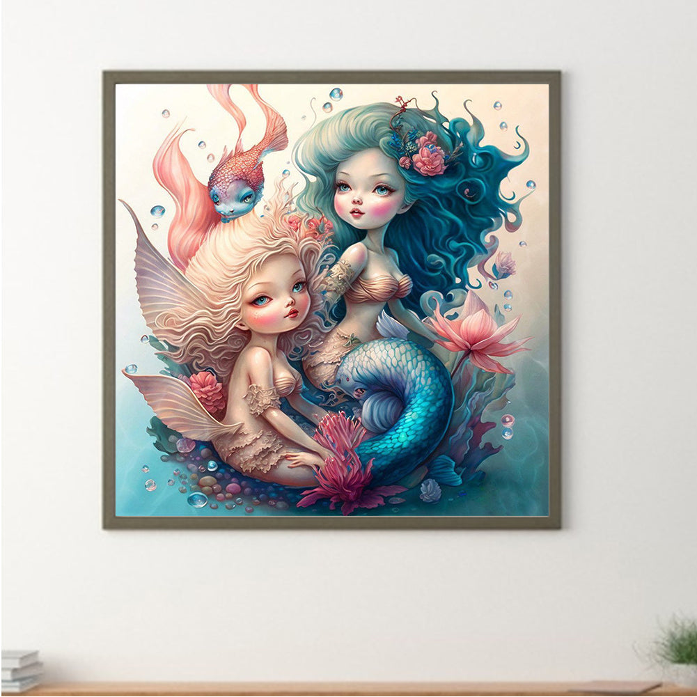 Mermaid Sisters - Full Square Drill Diamond Painting 40*40CM