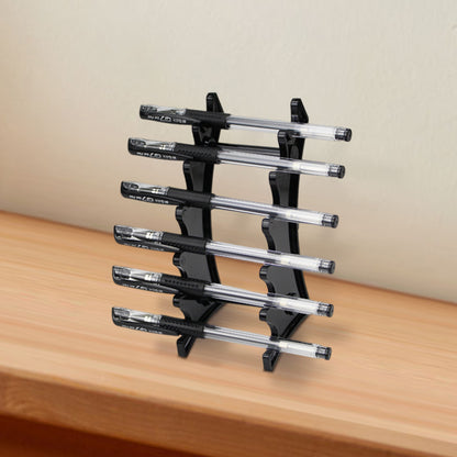 6-Slot Pen Holder Plastic Pen Organizer Makeup Brush Rack for School Office Home