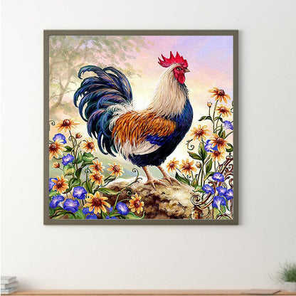 Rooster Flower Series - Full Square Drill Diamond Painting 50*50CM