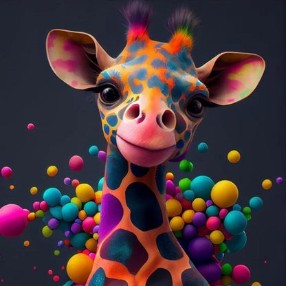 Ball Giraffe - Full Round Drill Diamond Painting 30*30CM