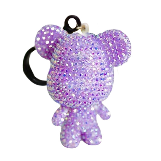 DIY Diamond Art Keychains 2.17x2.56Inch Cartoon Bear Gem Keychains for Women Bag