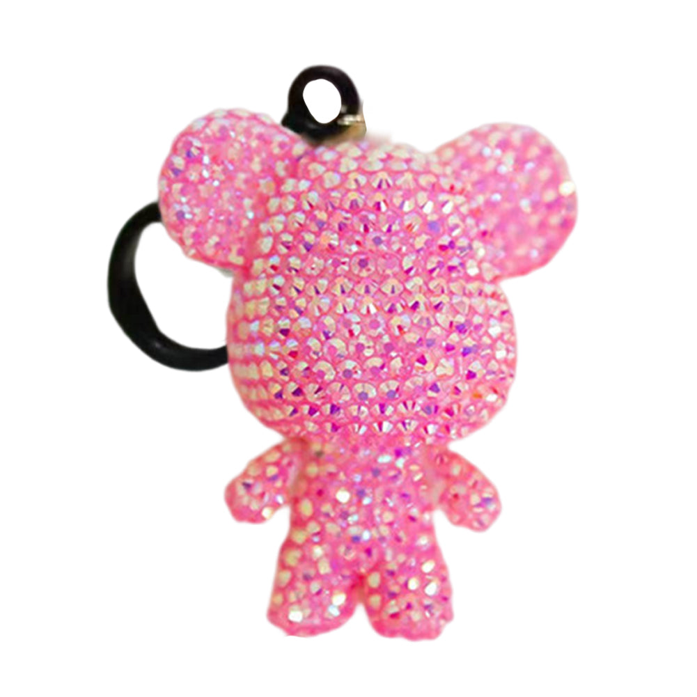 DIY Diamond Art Keychains 2.17x2.56Inch Cartoon Bear Gem Keychains for Women Bag