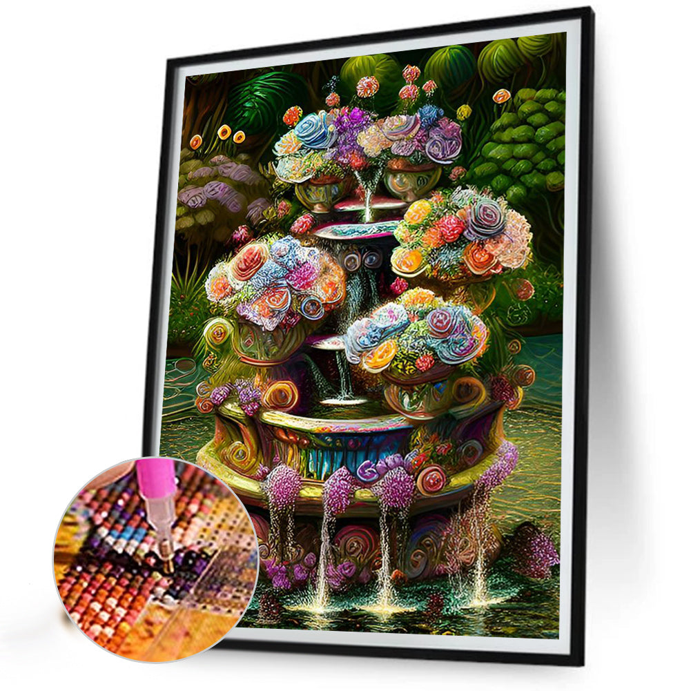 Pond - Full Round Drill Diamond Painting 30*40CM
