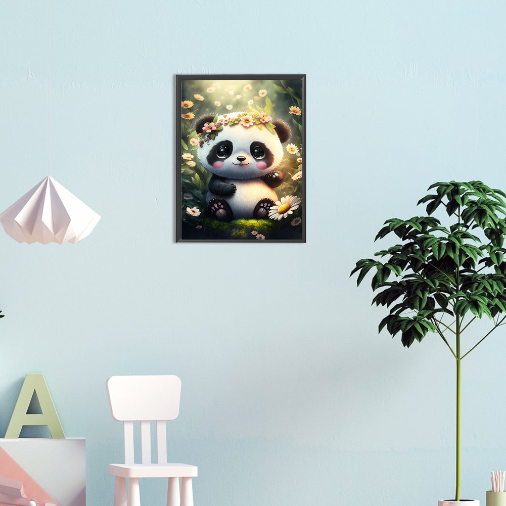 Cute Panda - Full Round Drill Diamond Painting 30*40CM