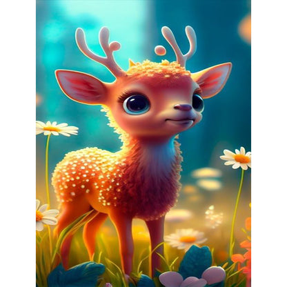 Big Eyed Elk - Full Round Drill Diamond Painting 30*40CM