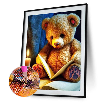 Teddy Bear Reading A Book - Full Round Drill Diamond Painting 30*40CM