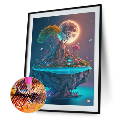 Island Under The Moon - Full Round Drill Diamond Painting 30*40CM
