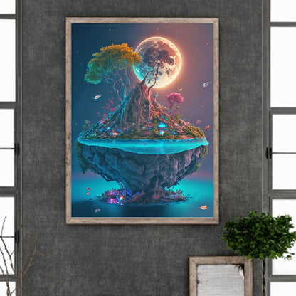 Island Under The Moon - Full Round Drill Diamond Painting 30*40CM