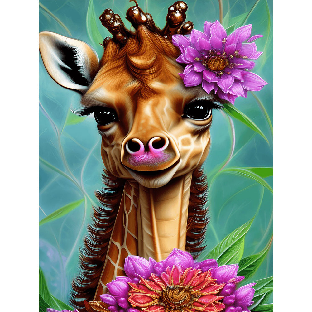 Elegant Giraffe - Full Round Drill Diamond Painting 30*40CM