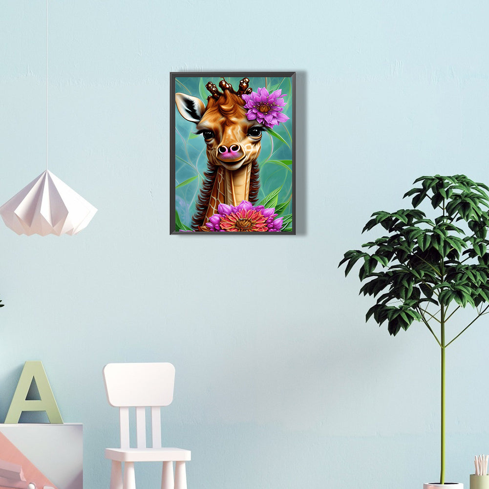 Elegant Giraffe - Full Round Drill Diamond Painting 30*40CM