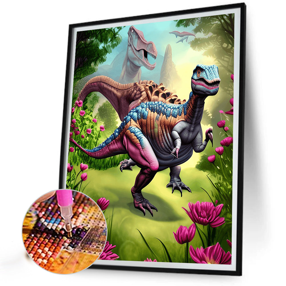 Era Of Dinosaurs - Full Round Drill Diamond Painting 30*40CM