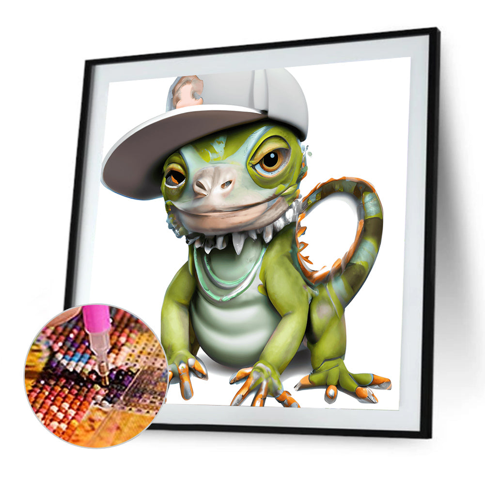 Big Head Lizard - Full Round Drill Diamond Painting 30*30CM