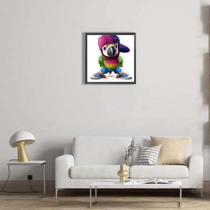 Big Head Parrot - Full Round Drill Diamond Painting 30*30CM
