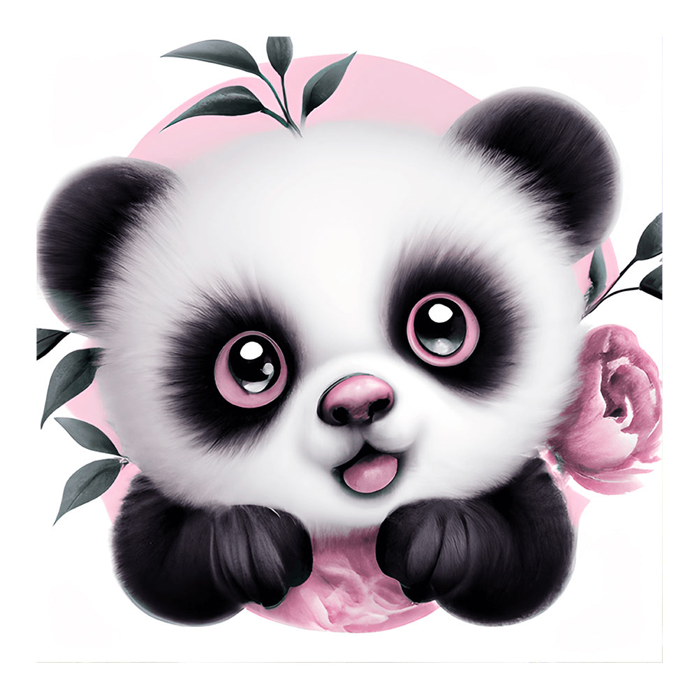 Big Head Animal Panda - Full Round Drill Diamond Painting 30*30CM
