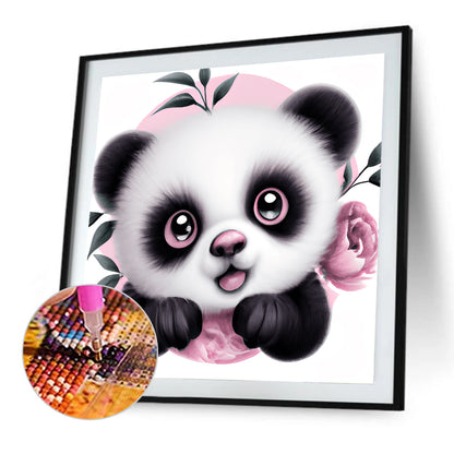 Big Head Animal Panda - Full Round Drill Diamond Painting 30*30CM