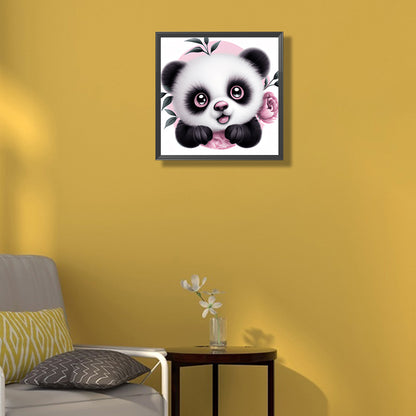 Big Head Animal Panda - Full Round Drill Diamond Painting 30*30CM