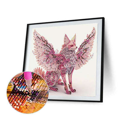 Fox With White Cherry Blossom Wings - Special Shaped Drill Diamond Painting 30*30CM