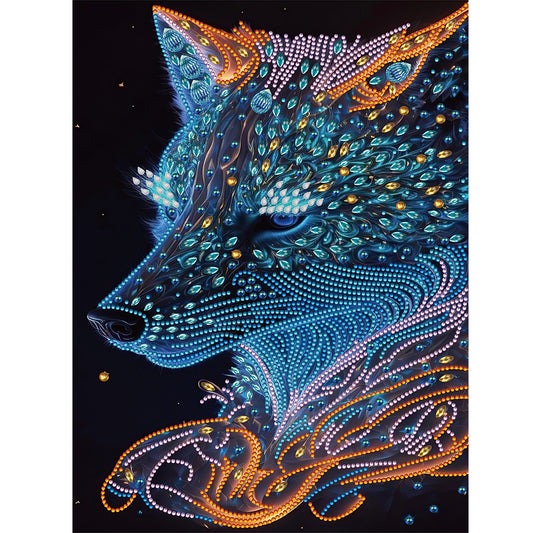 Handsome Light Point Wolf - Special Shaped Drill Diamond Painting 30*40CM
