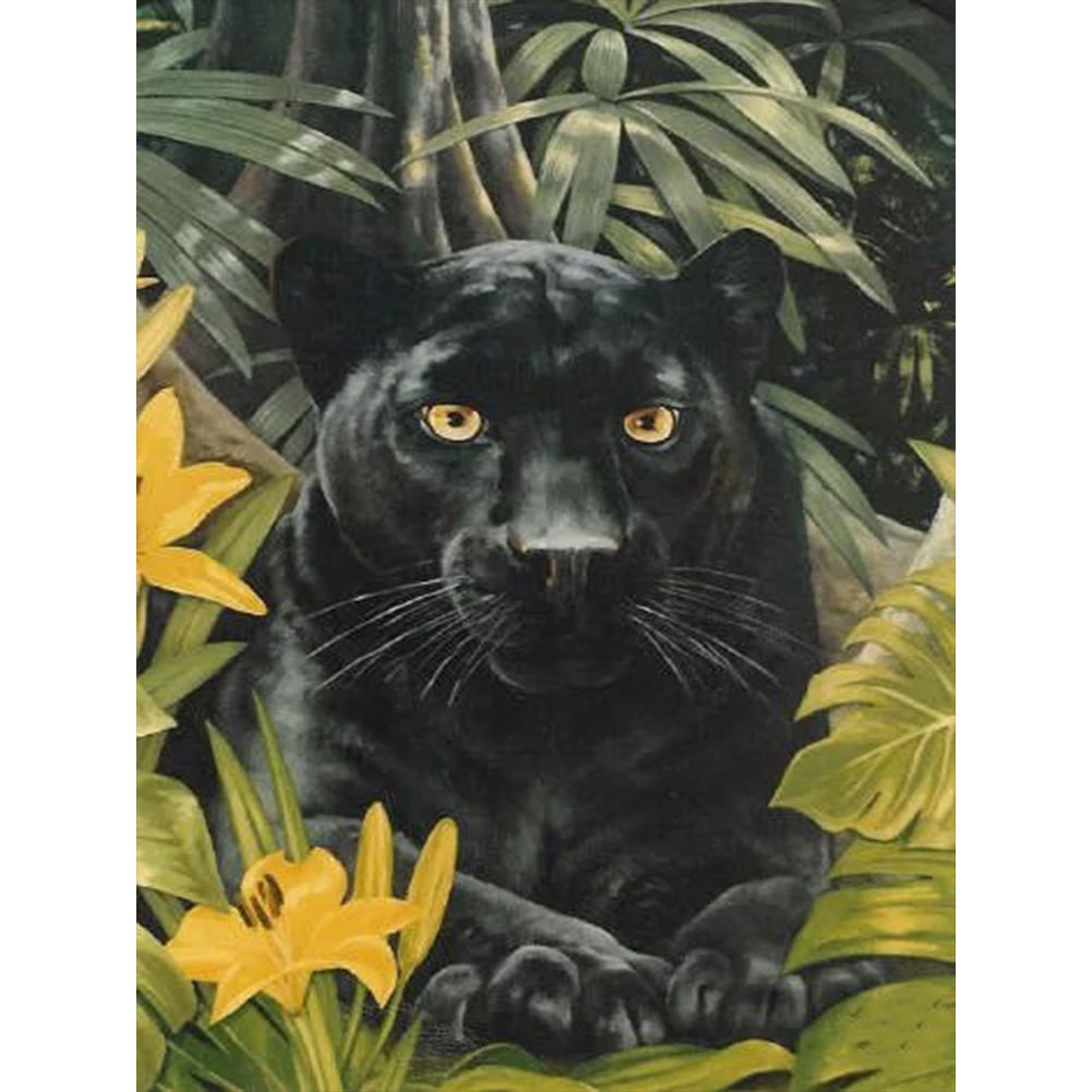 Black Panther - Full Round Drill Diamond Painting 30*40CM