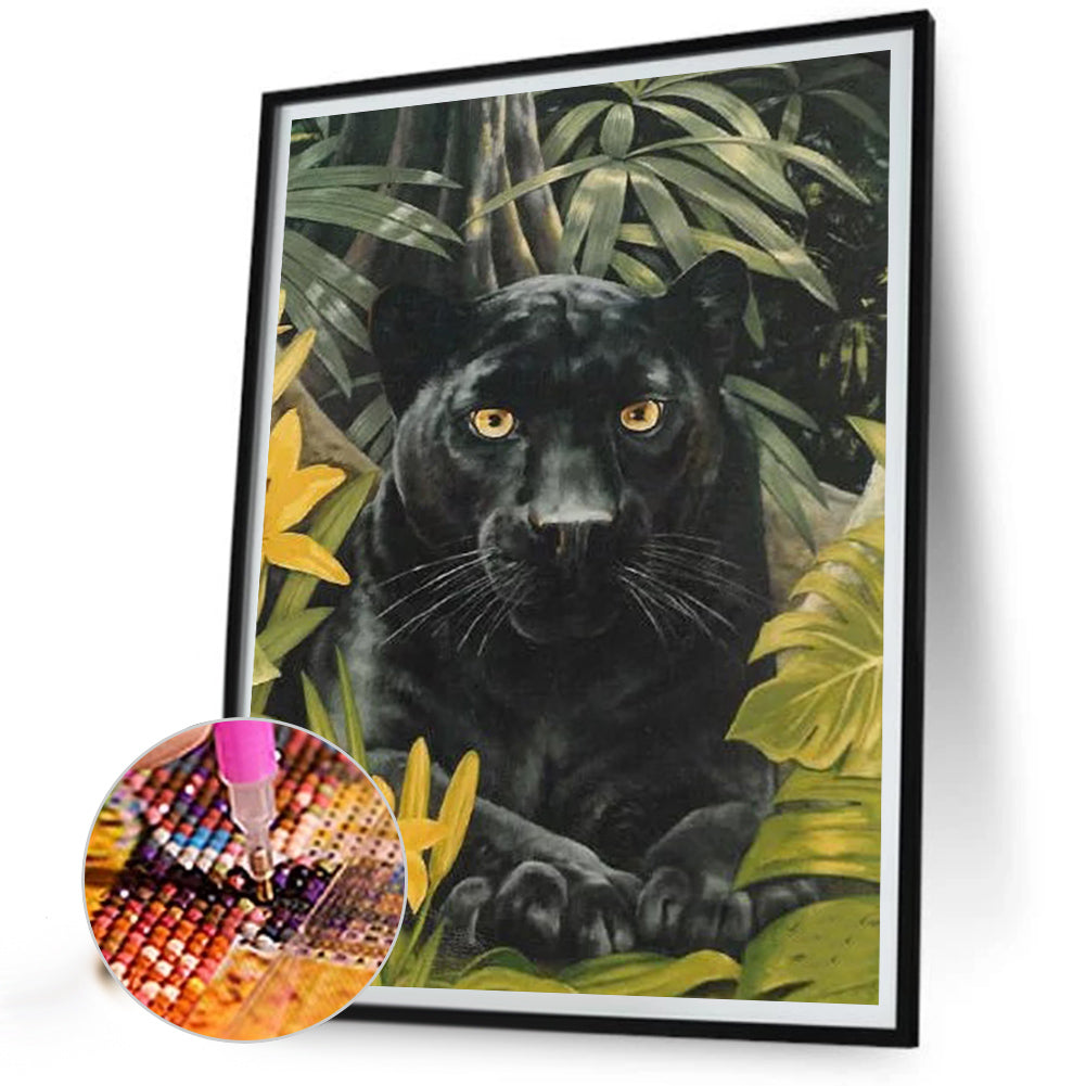 Black Panther - Full Round Drill Diamond Painting 30*40CM
