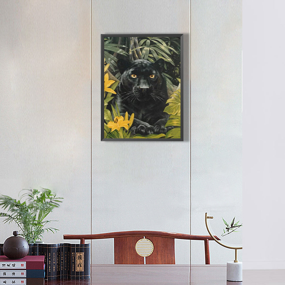 Black Panther - Full Round Drill Diamond Painting 30*40CM