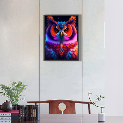 Colorful Owl - Full Round Drill Diamond Painting 30*40CM