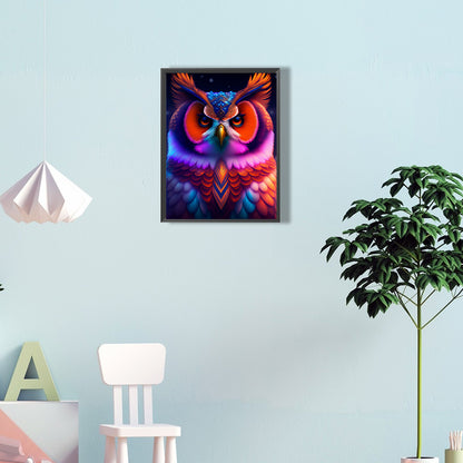 Colorful Owl - Full Round Drill Diamond Painting 30*40CM